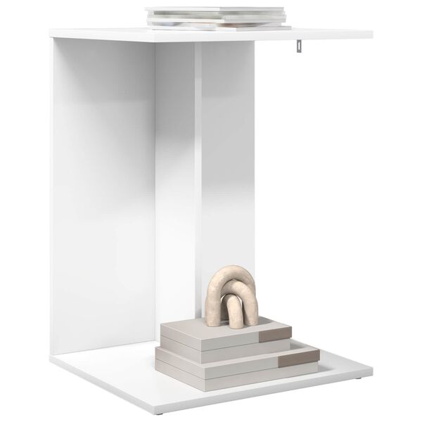 vidaXL Странична маса Бяло 45 x 40 x 62,5 см Инженерно дърво