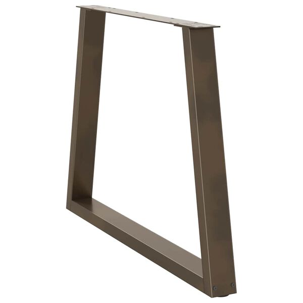 vidaXL Крака за трапезна маса, V-образни, 2 бр., естествена стомана, 100 x (72-73,3) см, стомана