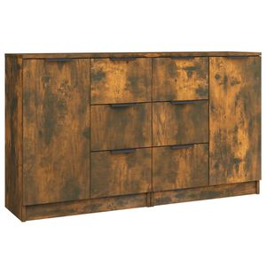 vidaXL Сайдборди, 2 бр, опушен дъб, 60x30x70 см, инженерно дърво