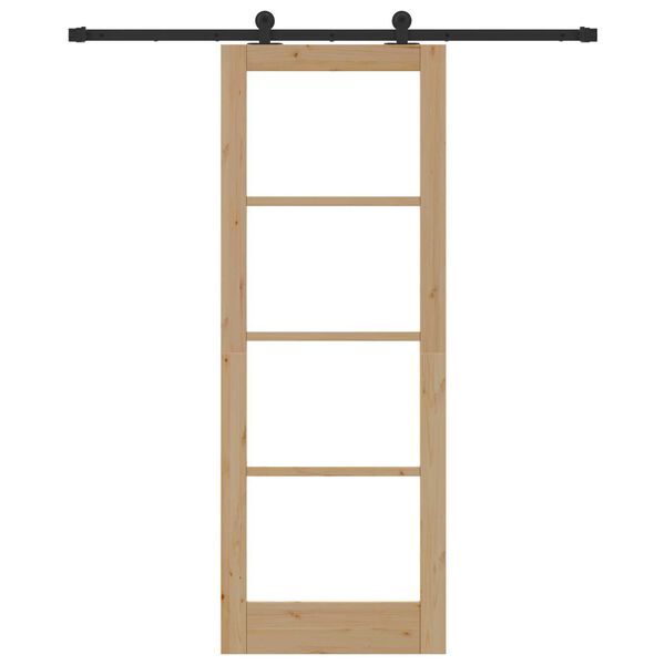 vidaXL Преплъзваща се врата ORKDAL Естествено и черно 78 x 211 см