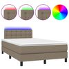 vidaXL Боксспринг легло с матрак и LED, таупе, 120x200 см, плат