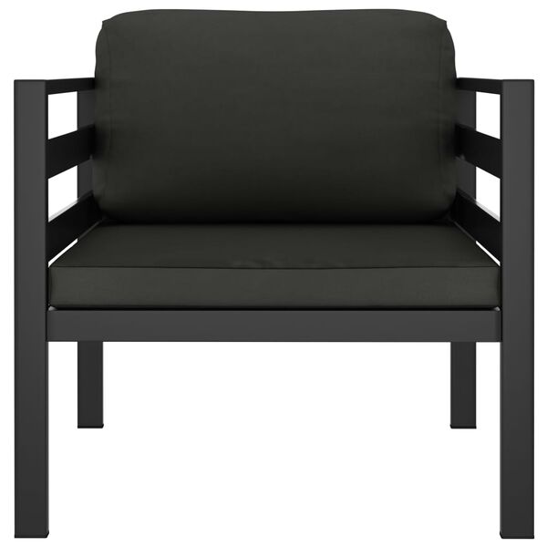 vidaXL Градински комплект с възглавници 3 части алуминий антрацит