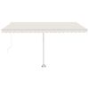 vidaXL Свободностояща ръчно прибираща се тента, 400x300 см, кремава
