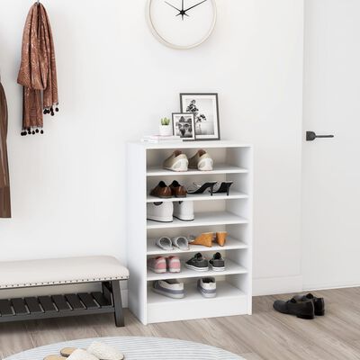 vidaXL Шкаф за обувки, бял, 60x35x92 см, ПДЧ