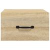 vidaXL Нощно шкафче за стенен монтаж, сонома дъб, 35x35x20 см