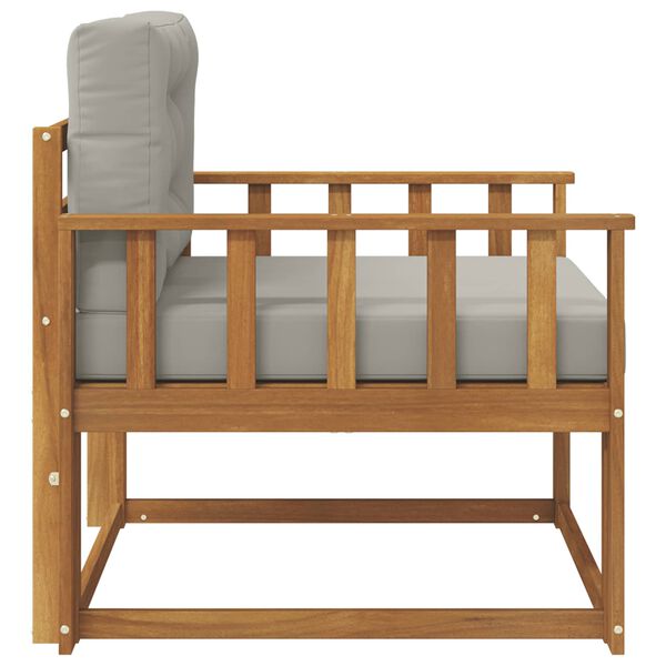 vidaXL Среден диван за открито Солидно акациево дърво Естествен