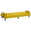 vidaXL Разтегателен диван с подлакътници, жълт, кадифе