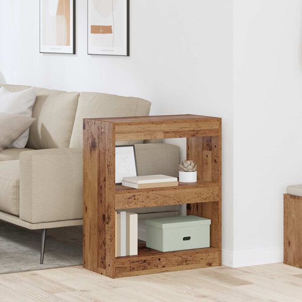 vidaXL Шкаф за книги Старо дърво 60 x 30 x 72 см Инженерно дърво