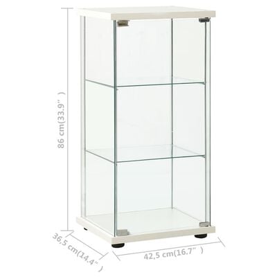 vidaXL Шкаф за съхранение, закалено стъкло, бял