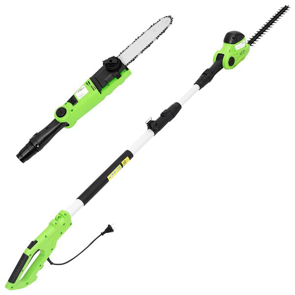 vidaXL 2-в-1 телескопичен трион/храсторез, 25/41 см, 710/550 W