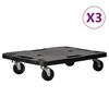 vidaXL Транспортни колички 3 бр черни 58x38x12 см полипропилен