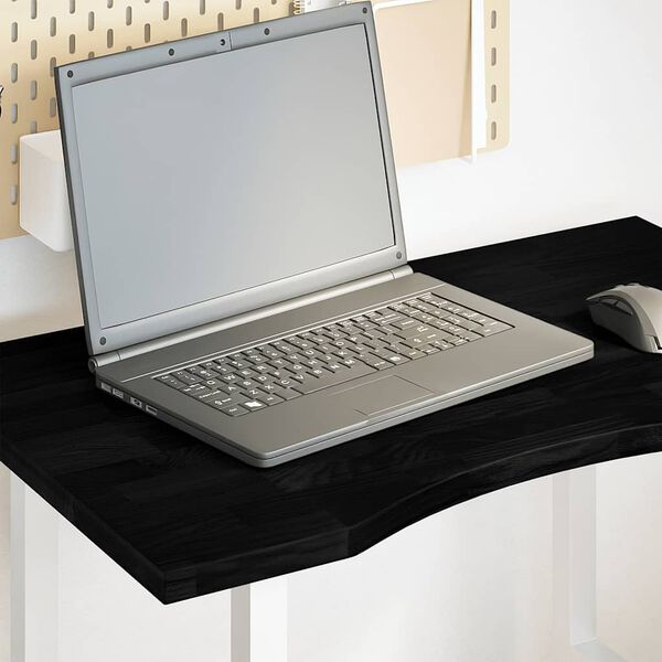 vidaXL Плот за бюро, тъмнокафяв, 80x50x2,5 см, дъб масив, правоъгълна