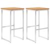 vidaXL Бар столове 2 бр тиково дърво масив и неръждаема стомана