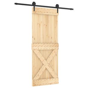 vidaXL Преплъзваща се врата 80 x 210 cm Естествено и черно