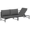 vidaXL Шезлонг за 3-ма Черен 200 x 62 x 59 см Textilene