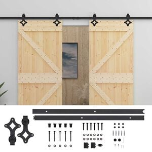 vidaXL Преплъзваща се врата 2 бр. 90 x 210 cm Масивна борова дървесина