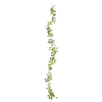 vidaXL Гирлянди от изкуствени цветя 6 бр бели 200 см