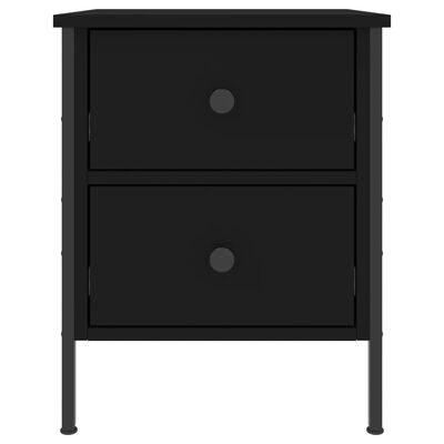 vidaXL Нощно шкафче, черно, 40x42x50 см, инженерно дърво