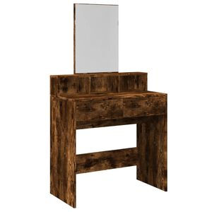 vidaXL Тоалетка с огледало, Опушен дъб, 80x41x144,5 см