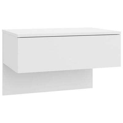 vidaXL Нощни шкафчета за стенен монтаж, 2 бр, бели