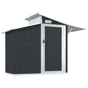 vidaXL Градинска барака антрацит 270x130x208,5 см поцинкована стомана