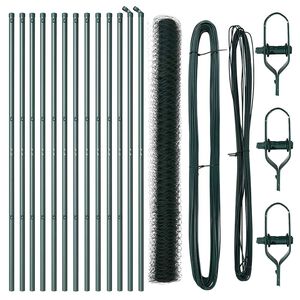 vidaXL Стълб за ограда. Зелен