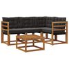 vidaXL Комплект дивани за открито 5 pcs Естествено и черно