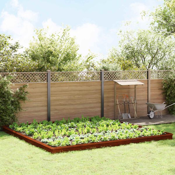 vidaXL Огради за охлюви 20 pcs Ръждясало Патинираща стомана