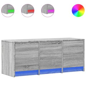 vidaXL ТВ шкаф с LED, сив сонома, 97x34x40 см, инженерно дърво