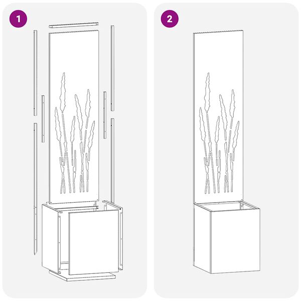 vidaXL Екран за градинска неприкосновеност Ръждясало 32 x 140 см
