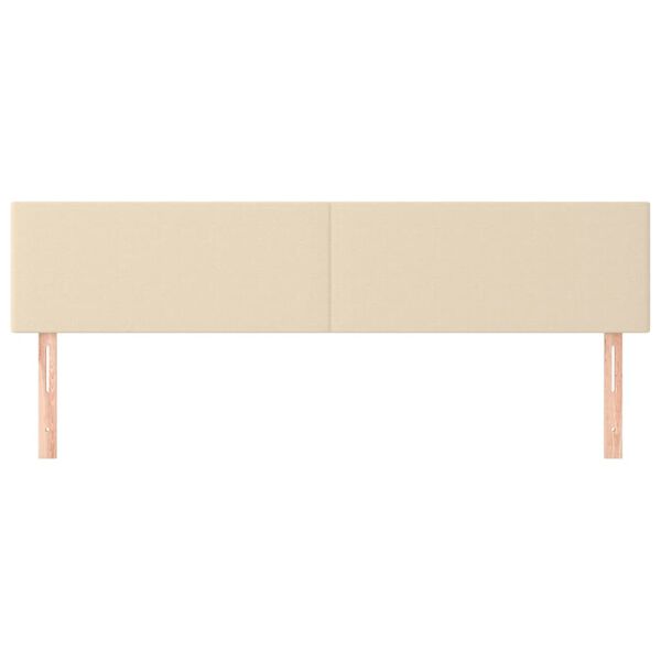 vidaXL Табла за легло, кремава, 160x5x78/88 см, плат