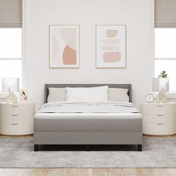 vidaXL Легло с пружинирана основа Таупе 200 x 140 cm Полиестер