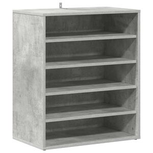 vidaXL Шкаф за обувки, бетонно сив, 60x35x70 см, инженерно дърво