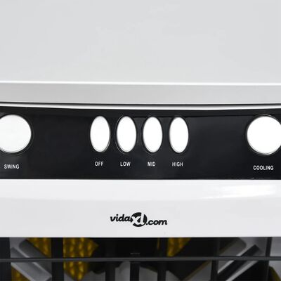 vidaXL 3-в-1 мобилен охладител, бяло и черно, 73x38x30,5 см, 80 W