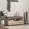 vidaXL Пейка за коридор с възглавница Сонома дъб 100 x 38 x 46 см