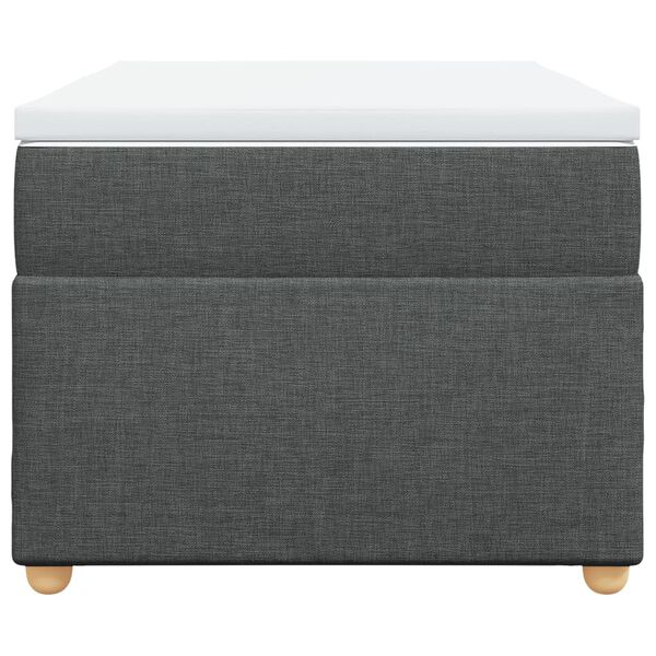 vidaXL Боксспринг легло с матрак, тъмносиво, 100x200 см, плат