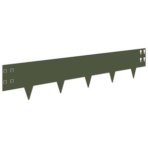 vidaXL Ограда за трева 50 бр. 100 x 20 cm Стомана Маслиненозелено