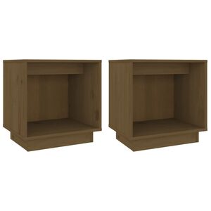 vidaXL Нощни шкафчета, 2 бр, меденокафяви, 40x30x40 см, бор масив