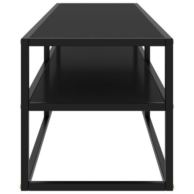 vidaXL ТВ шкаф, черен, черно стъкло, 140x40x40 см