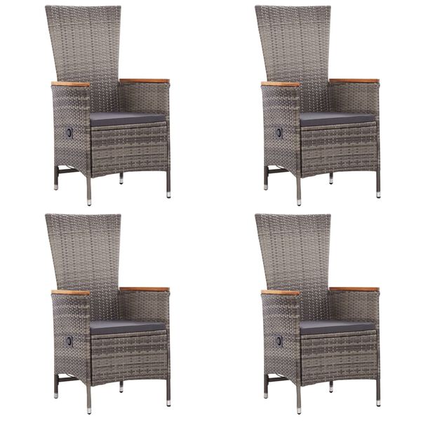 vidaXL Градински трапезен комплект, 5 части, сив