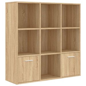 vidaXL Шкаф библиотека, дъб сонома, 98x30x98 см, инженерно дърво