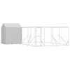 vidaXL Външна клетка за куче с покрив сребриста 6x6x2,5 м стомана