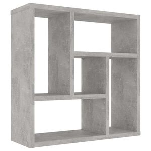 vidaXL Стенен рафт, бетонно сив, 45x16x45 см, инженерно дърво