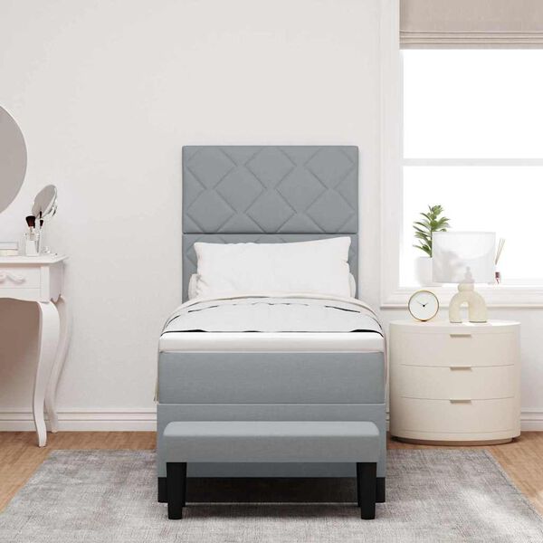 vidaXL Легло с пружинирана основа Светлосиво 80 x 200 cm текстил