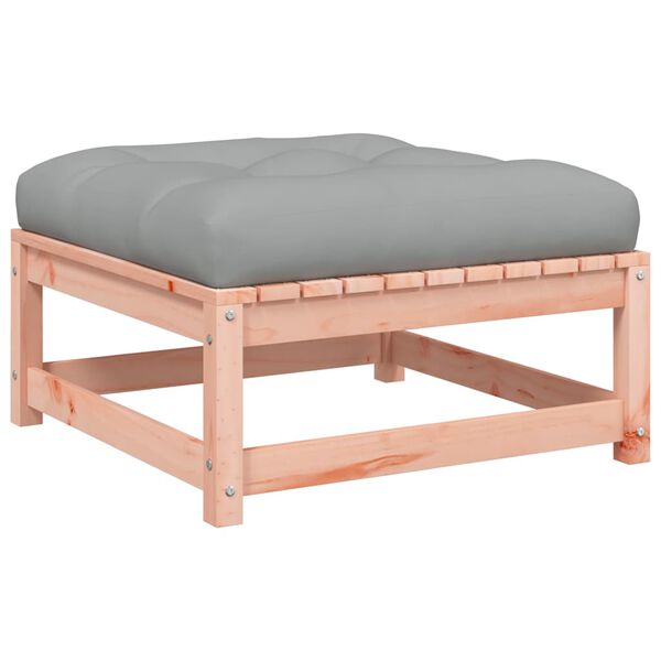 vidaXL Градинска табуретка с възглавница, дугласко дърво масив