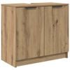 vidaXL Шкаф за баня Дъб 64,5 x 33,5 x 59 см Инженерно дърво