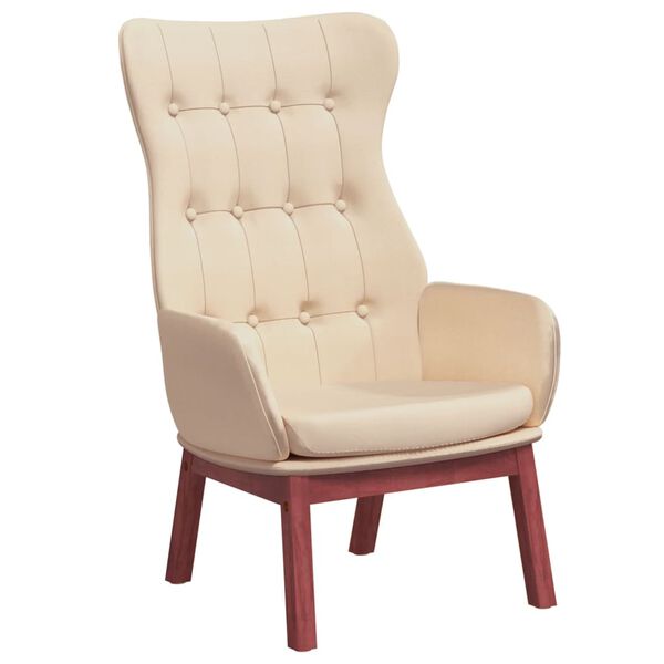 vidaXL Релакс стол, кремав, текстил