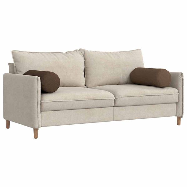 vidaXL Възглавници валяци 2 pcs Кафяво &Oslash; 25 x 70 см текстил