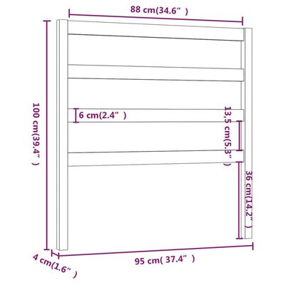 vidaXL Горна табла за легло, 95x4x100 см, бор масив