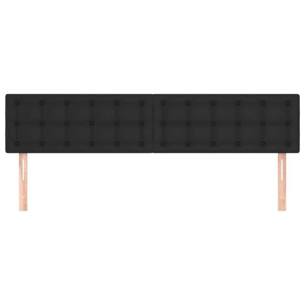 vidaXL Табла за легло, черна, 200x5x78/88 см, изкуствена кожа